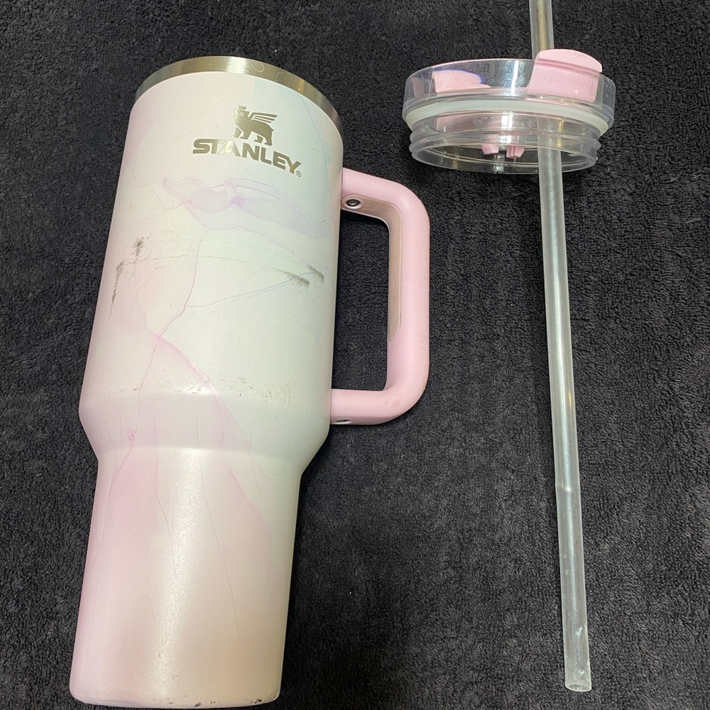 Stanley Pink Tumbler with Lid and Straw